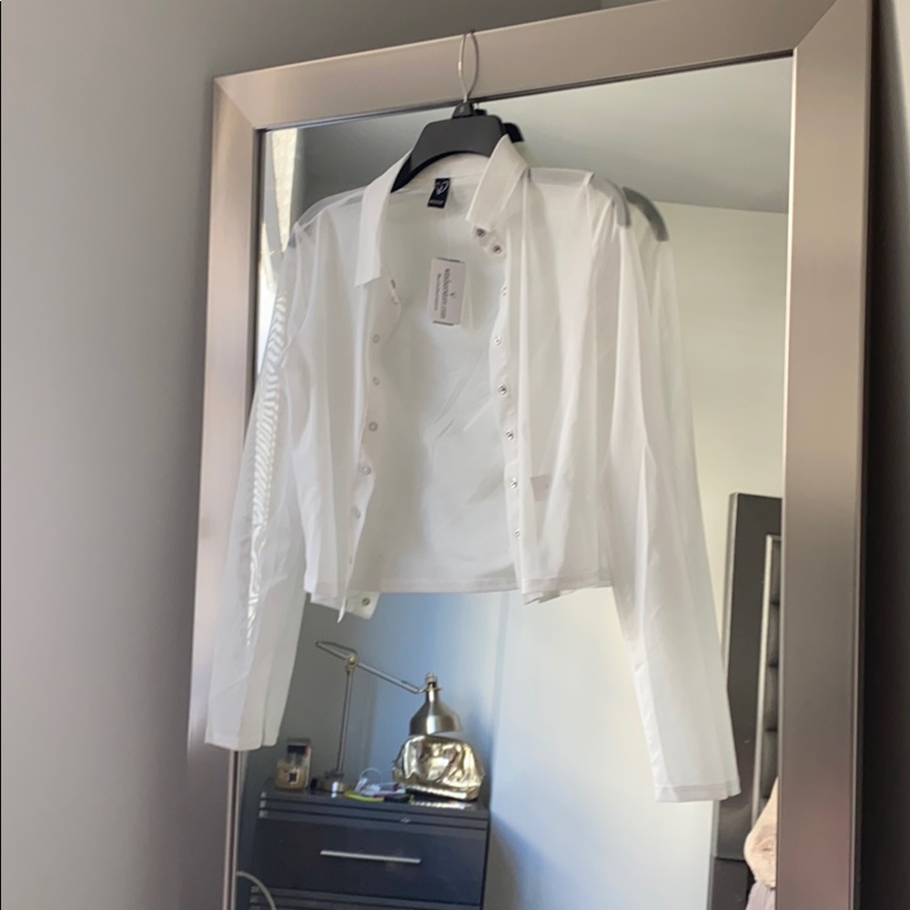 Cropped button down /snaps shirt